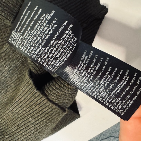 Ribbed Sweater Button-Trim Cotton-Blend Knit Long Sleeve Top Hunter green SZ XS - Picture 13 of 16